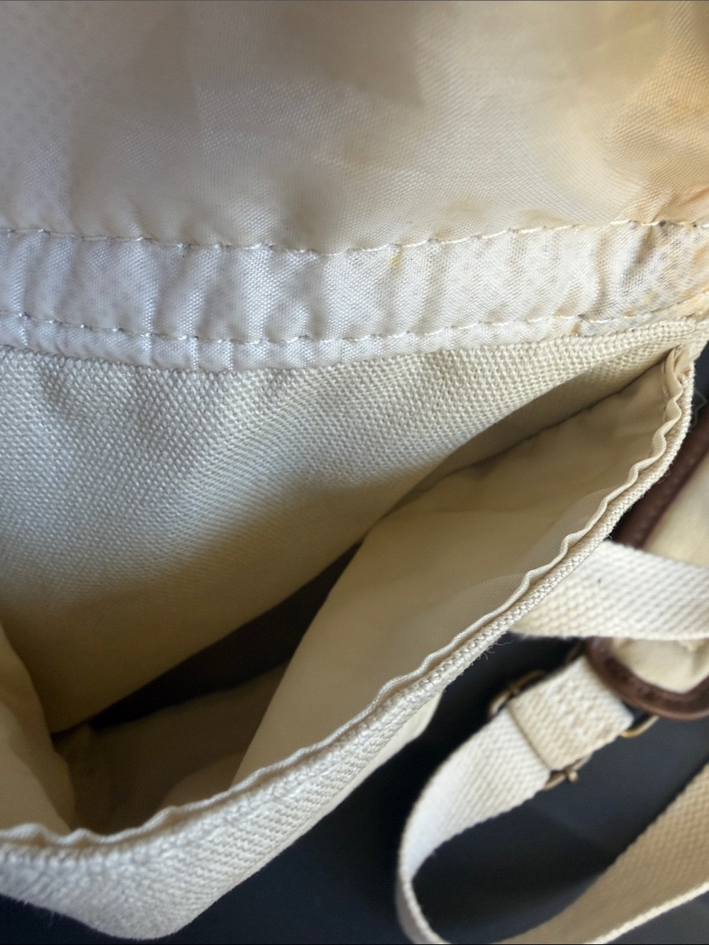 Mudd Crochet Lace Backpack Cream Brown Faux Leather Boho Festival Bag - Picture 5 of 11